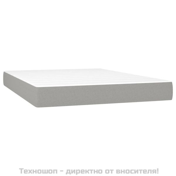 Боксспринг легло с матрак, светлосиво, 140x190 см плат