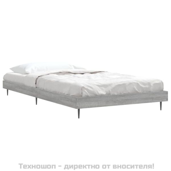 Рамка за легло, сив сонома, 100x200 см, инженерно дърво