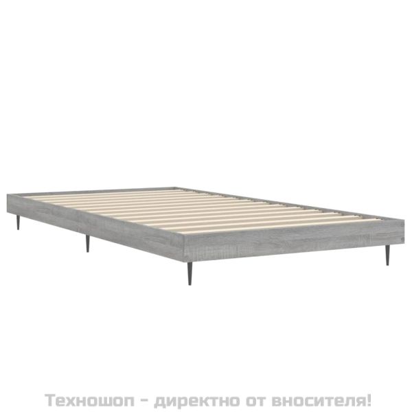 Рамка за легло, сив сонома, 100x200 см, инженерно дърво