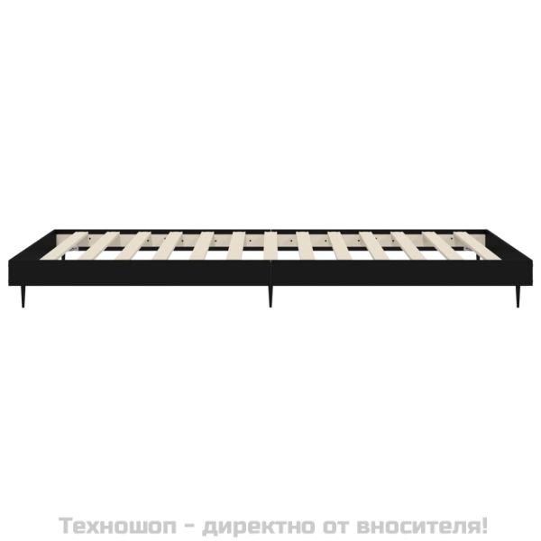 Рамка за легло, черна, 100x200 см, инженерно дърво