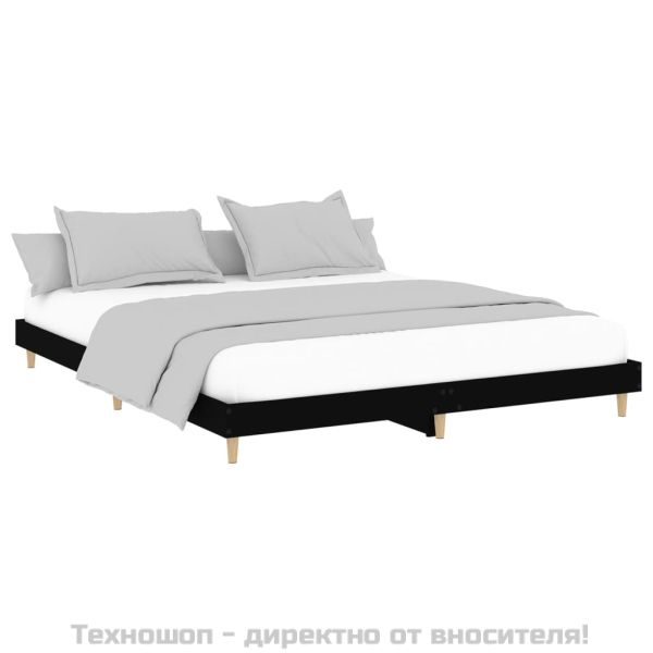 Рамка за легло без матрак Черно 180x200 см инженерно дърво