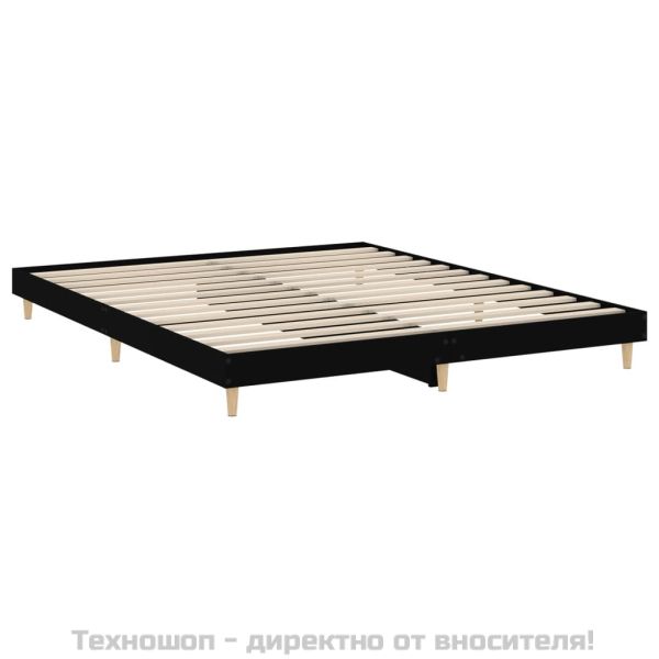 Рамка за легло без матрак Черно 180x200 см инженерно дърво