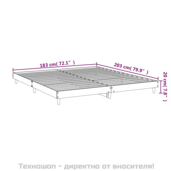 Рамка за легло без матрак Черно 180x200 см инженерно дърво