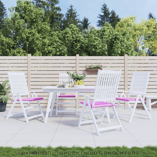 Възглавници за градински столове 4 бр розови 50x50x3 см текстил