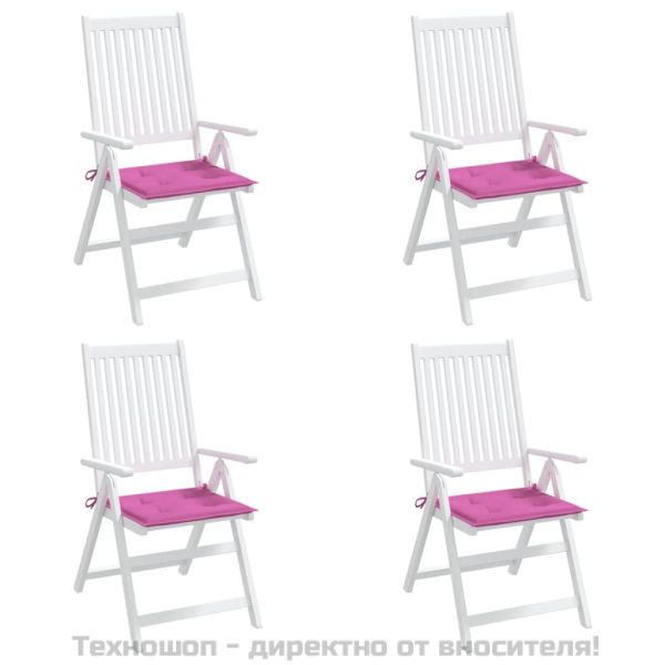 Възглавници за градински столове 4 бр розови 50x50x4 см текстил