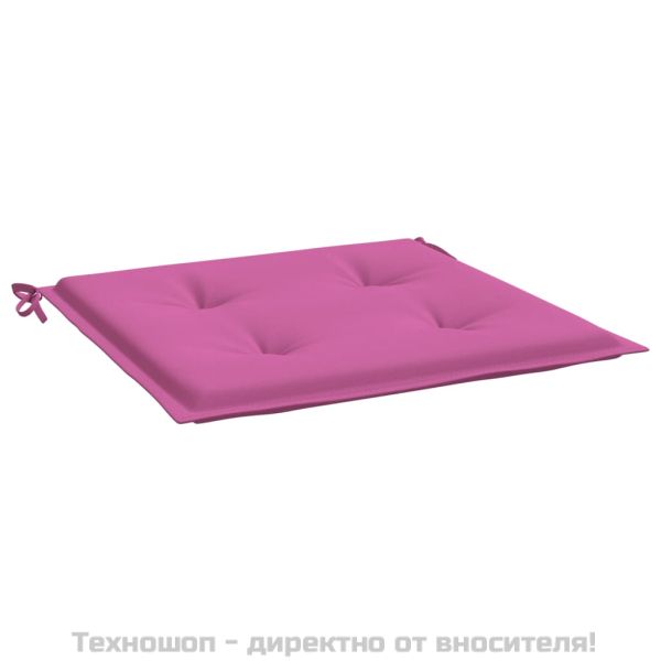 Възглавници за градински столове 4 бр розови 50x50x4 см текстил