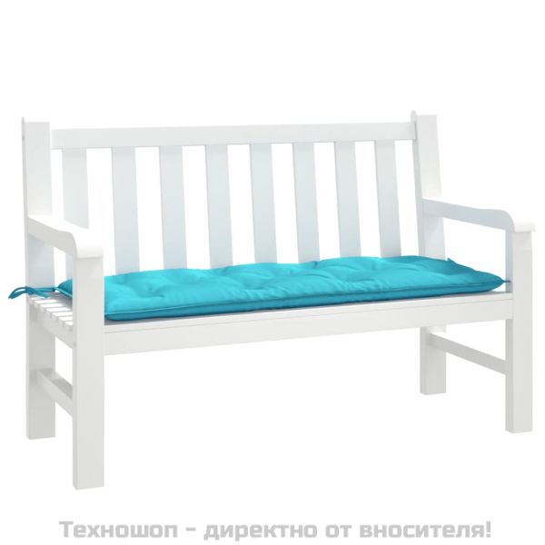 Възглавница за градинска пейка тюркоаз 120x50x7 см текстил