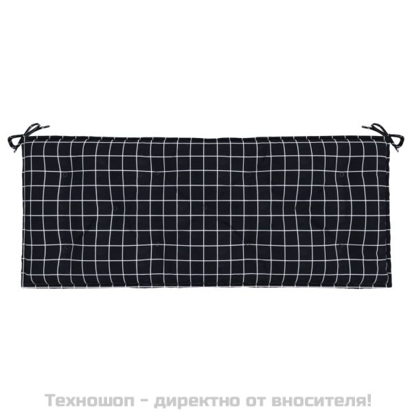 Възглавници за градински пейки 2 бр черно каре 120x50x7 см плат