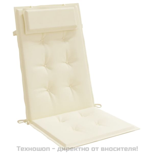 Възглавници за столове с облегалка 6 бр кремави Оксфорд плат