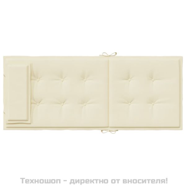 Възглавници за столове с облегалка 6 бр кремави Оксфорд плат