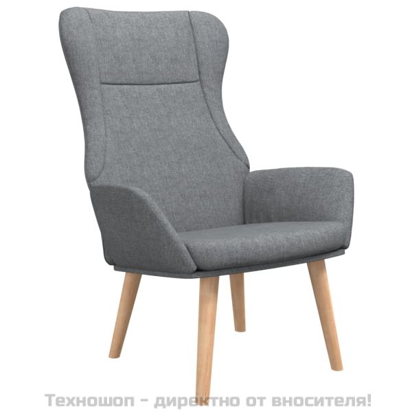 Релакс стол, светлосив, текстил