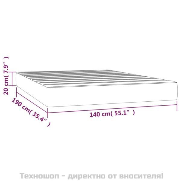 Матрак за легло с покет пружини светлосив 140x190x20 см плат