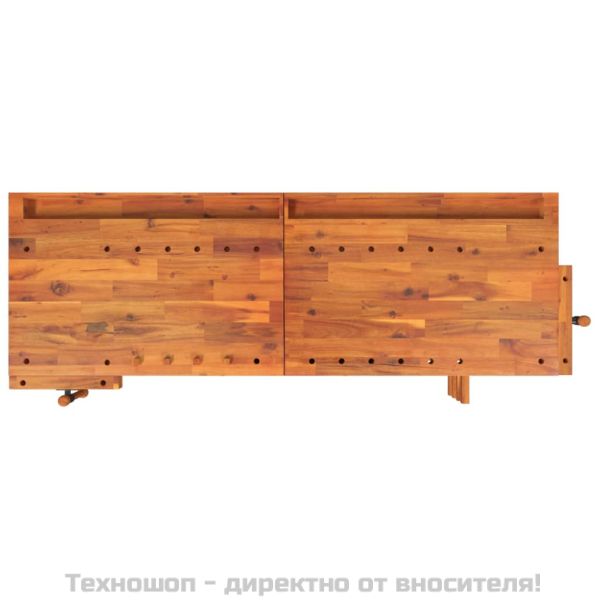 Работна маса с чекмеджета и менгемета 192x62x83 см акация масив