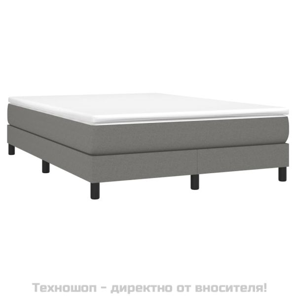 Боксспринг легло с матрак, тъмносиво, 140x190 см плат