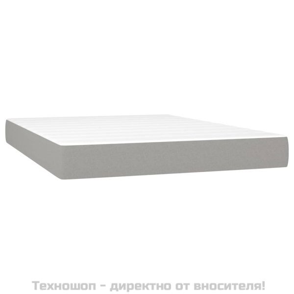 Боксспринг легло с матрак, светлосиво, 140x190 см плат
