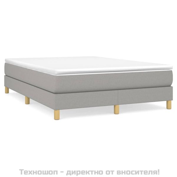 Боксспринг легло с матрак, светлосиво, 140x190 см плат