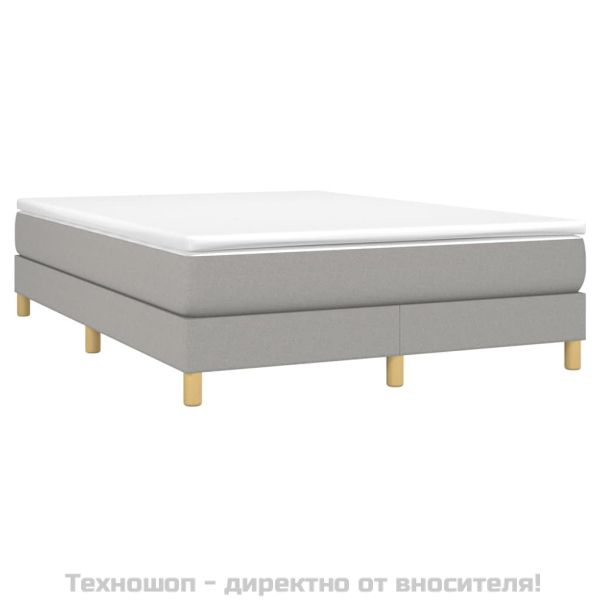 Боксспринг легло с матрак, светлосиво, 140x190 см плат