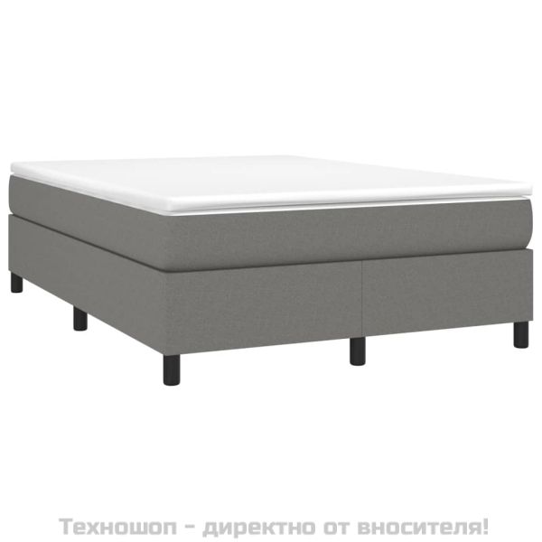 Боксспринг легло с матрак, тъмносиво, 140x190 см плат