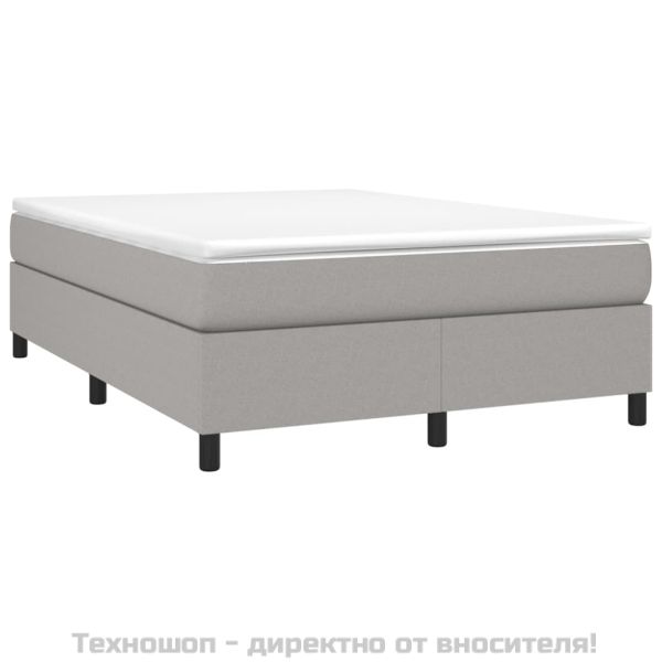 Боксспринг легло с матрак, светлосиво, 140x190 см плат