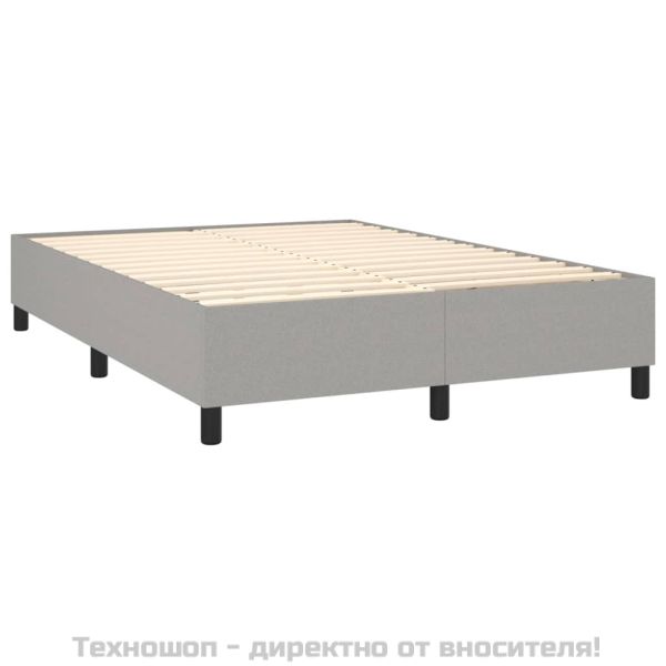 Боксспринг легло с матрак, светлосиво, 140x190 см плат