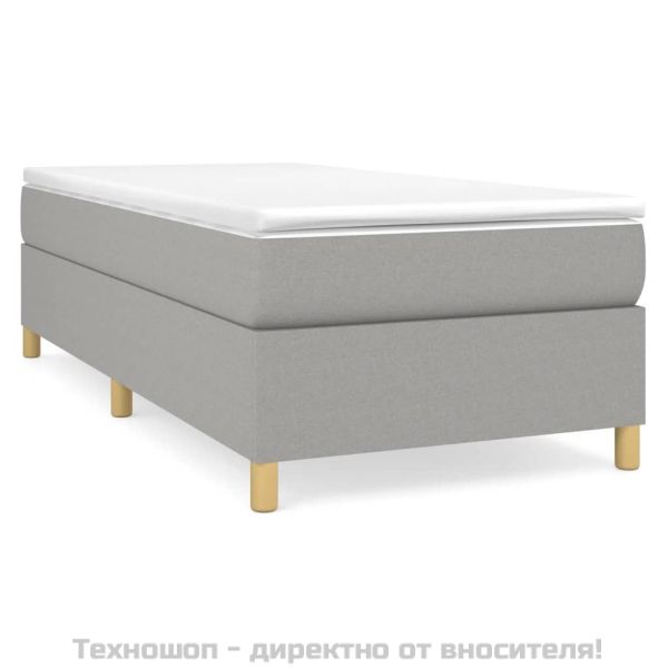 Боксспринг легло с матрак, светлосива, 90x190 см, плат