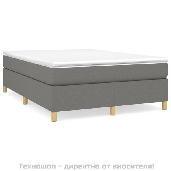 Боксспринг легло с матрак, тъмносиво, 140x190 см плат