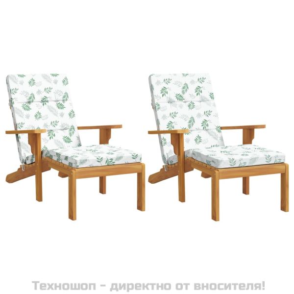 Възглавници за столове с облегалка 2 бр на листа Оксфорд плат