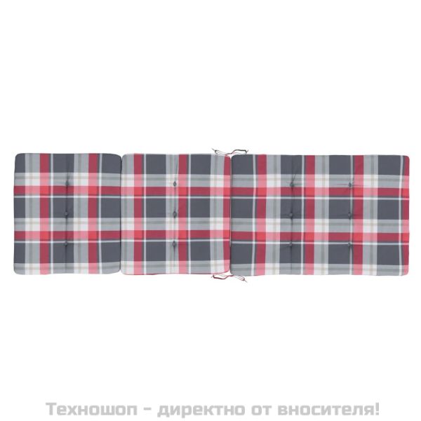 Възглавници за столове шезлонги 2 бр червено каре Оксфорд плат