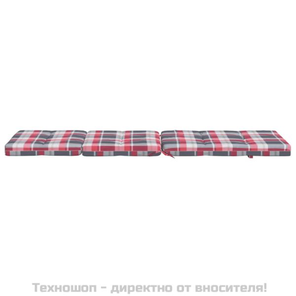 Възглавници за столове шезлонги 2 бр червено каре Оксфорд плат
