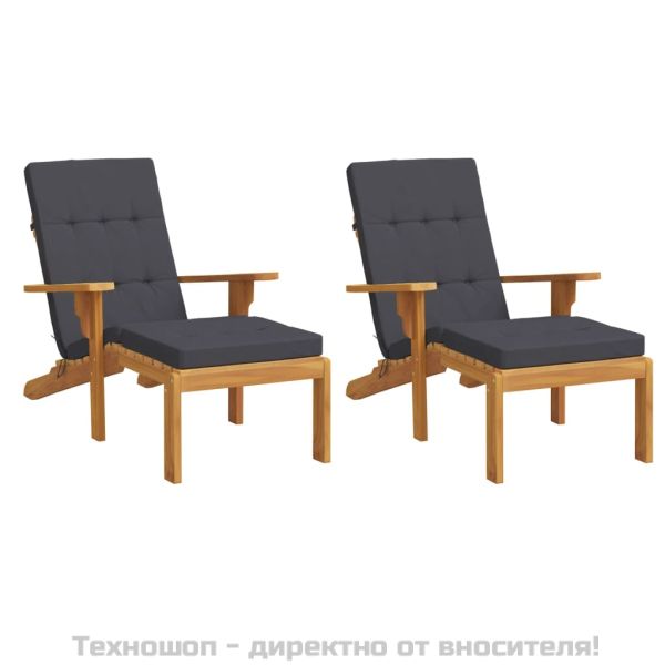Възглавници за столове шезлонги 2 бр антрацит Оксфорд плат