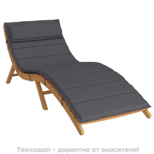 Шалте за шезлонг, антрацит, 180x60x4 см, Оксфорд плат