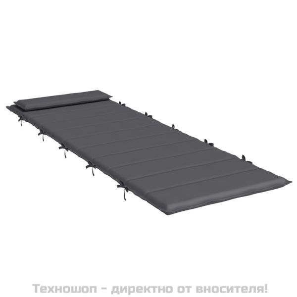 Шалте за шезлонг, антрацит, 180x60x4 см, Оксфорд плат