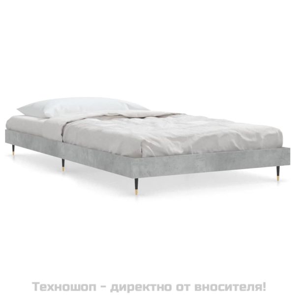 Рамка за легло, бетонно сиво, 90x190 см, инженерно дърво