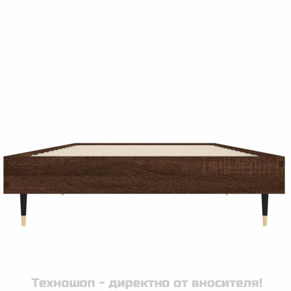 Рамка за легло без матрак кафяв дъб 75x190 см инженерно дърво