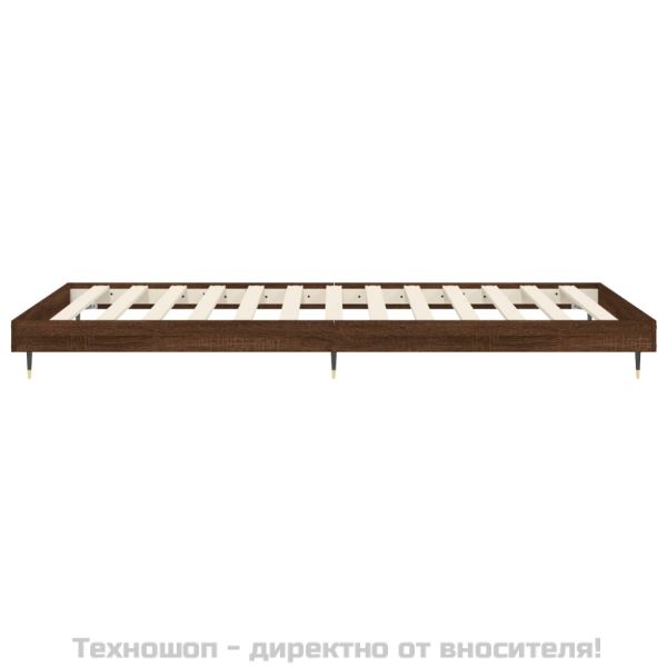 Рамка за легло без матрак кафяв дъб 75x190 см инженерно дърво
