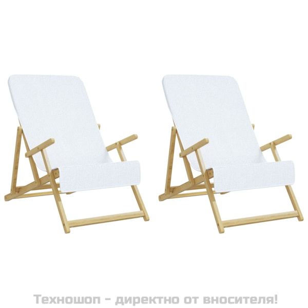 Плажни кърпи 2 бр бели 60x135 см текстил 400 GSM