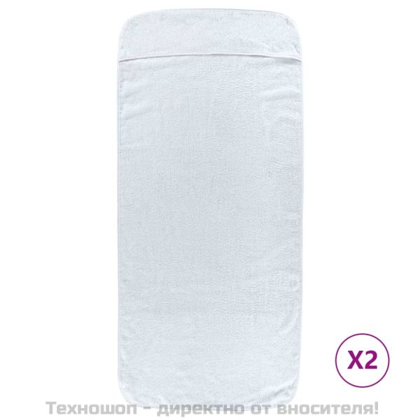 Плажни кърпи 2 бр бели 75x200 см текстил 400 GSM