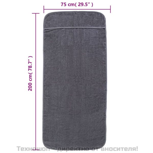 Плажни кърпи 2 бр антрацит 75x200 см текстил 400 GSM
