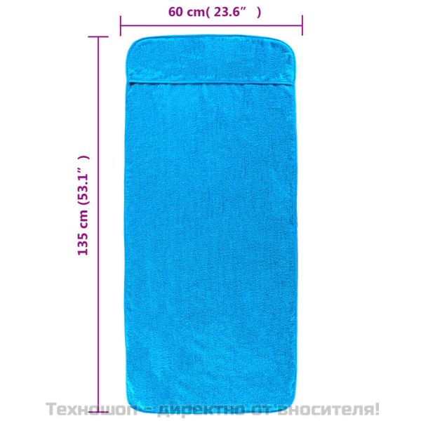 Плажни кърпи 2 бр тюркоаз 60x135 см текстил 400 GSM
