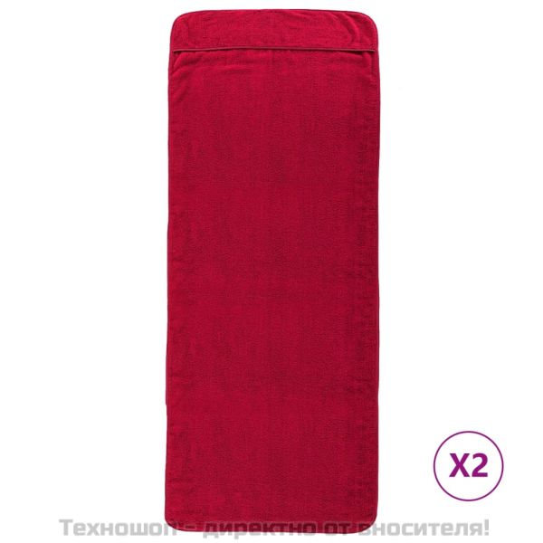 Плажни кърпи 2 бр бордо 60x135 см текстил 400 GSM
