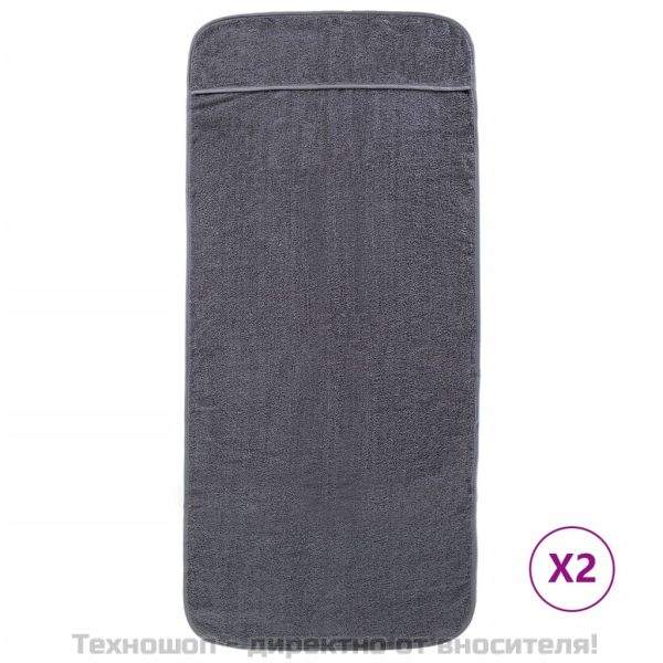 Плажни кърпи 2 бр антрацит 60x135 см текстил 400 GSM