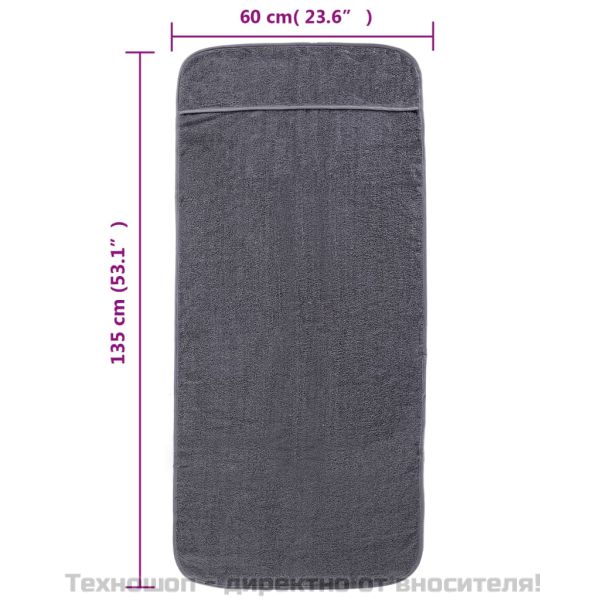 Плажни кърпи 2 бр антрацит 60x135 см текстил 400 GSM