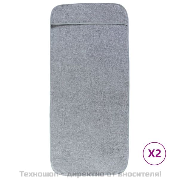Плажни кърпи 2 бр сиви 60x135 см текстил 400 GSM