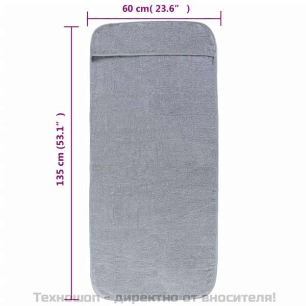 Плажни кърпи 2 бр сиви 60x135 см текстил 400 GSM