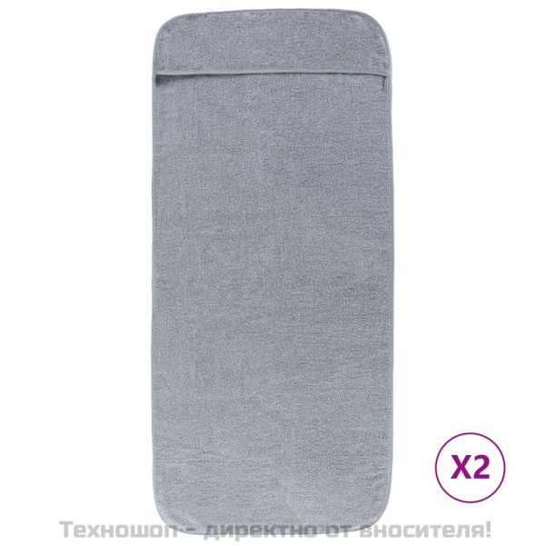 Плажни кърпи 2 бр сиви 75x200 см текстил 400 GSM