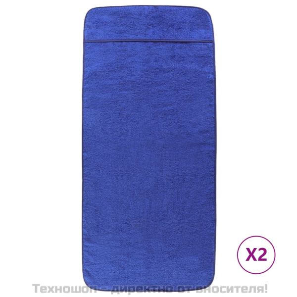 Плажни кърпи 2 бр кралско сини 75x200 см текстил 400 GSM
