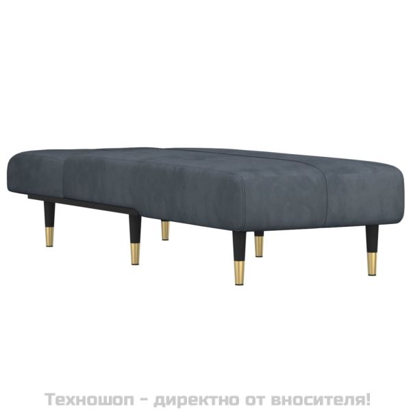 Кушетка, тъмносива, кадифе