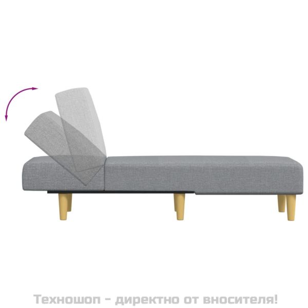 Кушетка, светлосива, текстил