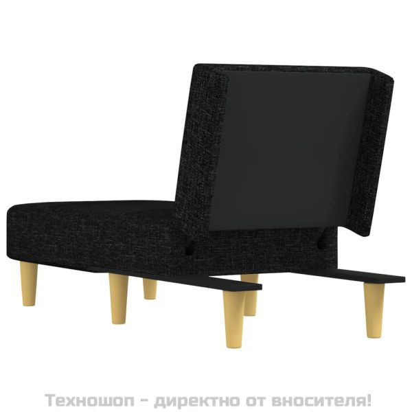 Кушетка, черна, текстил