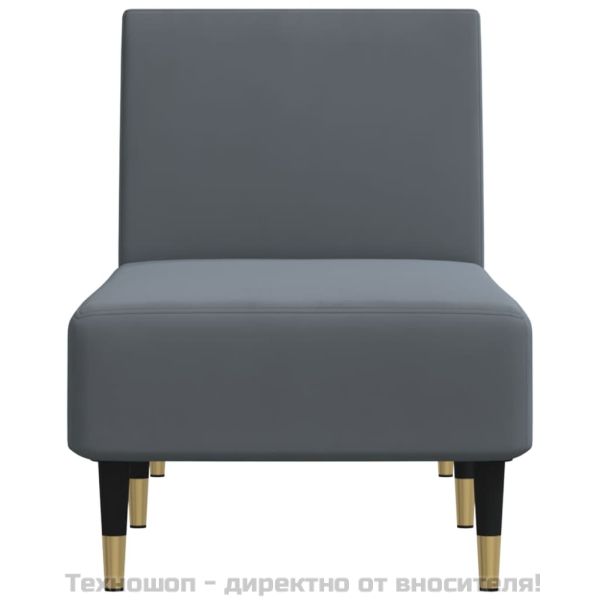 Кушетка, тъмносива, кадифе